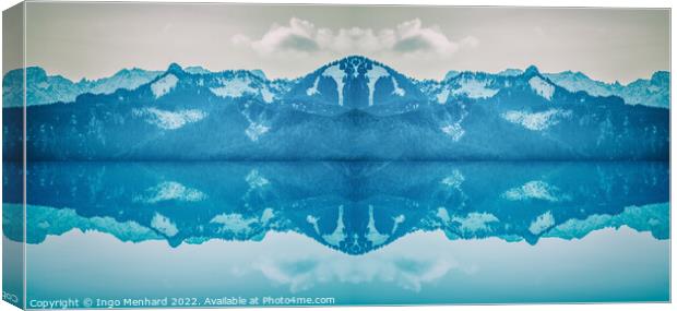 Surreal blue and mirrored landscape Canvas Print by Ingo Menhard