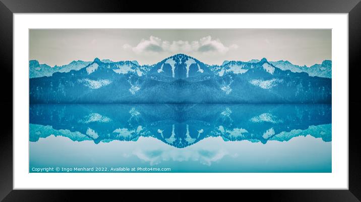 Surreal blue and mirrored landscape Framed Mounted Print by Ingo Menhard