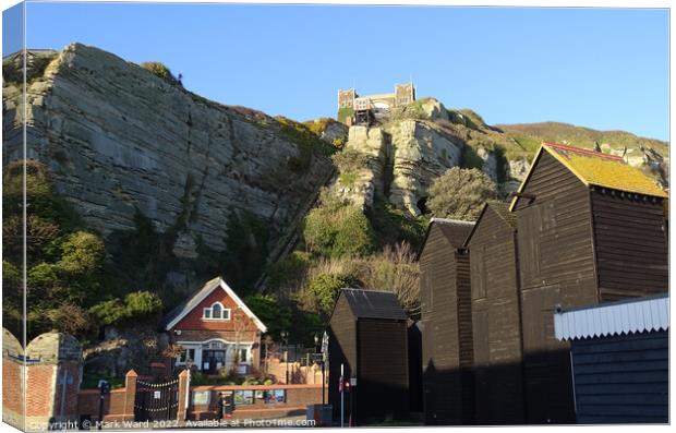 The East Hill Lift in Hastings. Canvas Print by Mark Ward