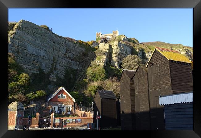 The East Hill Lift in Hastings. Framed Print by Mark Ward