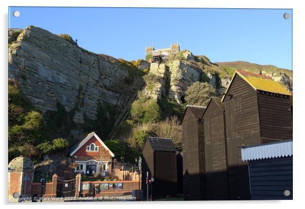 The East Hill Lift in Hastings. Acrylic by Mark Ward