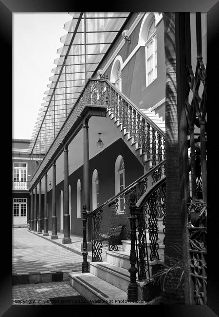 Courtyard of Museum of Contemporary Art - Curitiba, Brazil (B&W) Framed Print by Gordon Dixon