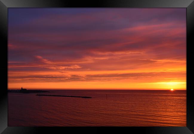 Newbiggin Sunrise Framed Print by Richard Dixon