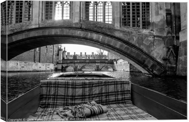 Bridge of Sighs over the River Cam in Cambridge Canvas Print by Chris Yaxley