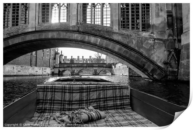 Bridge of Sighs over the River Cam in Cambridge Print by Chris Yaxley