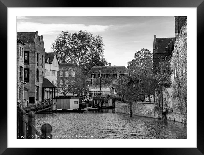 River Cam in the city of Cambridge Framed Mounted Print by Chris Yaxley