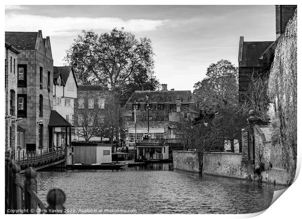 River Cam in the city of Cambridge Print by Chris Yaxley