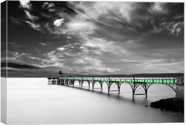 Clevedon Pier - Victorian Elegance Canvas Print by David Neighbour