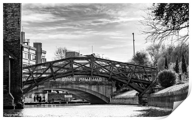 Mathematical Bridge over the River Cam in the city of Cambridge Print by Chris Yaxley