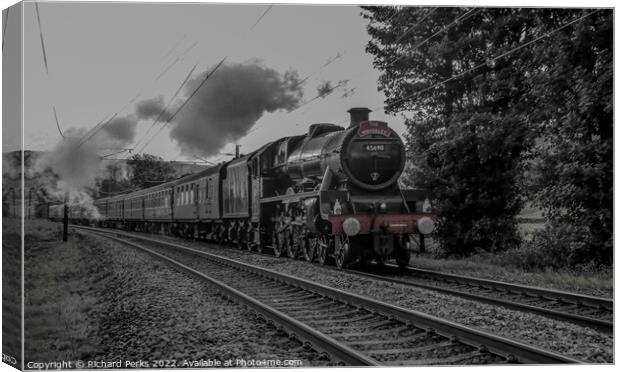 45690 steam in the Aire valley Canvas Print by Richard Perks
