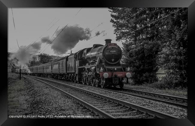 45690 steam in the Aire valley Framed Print by Richard Perks