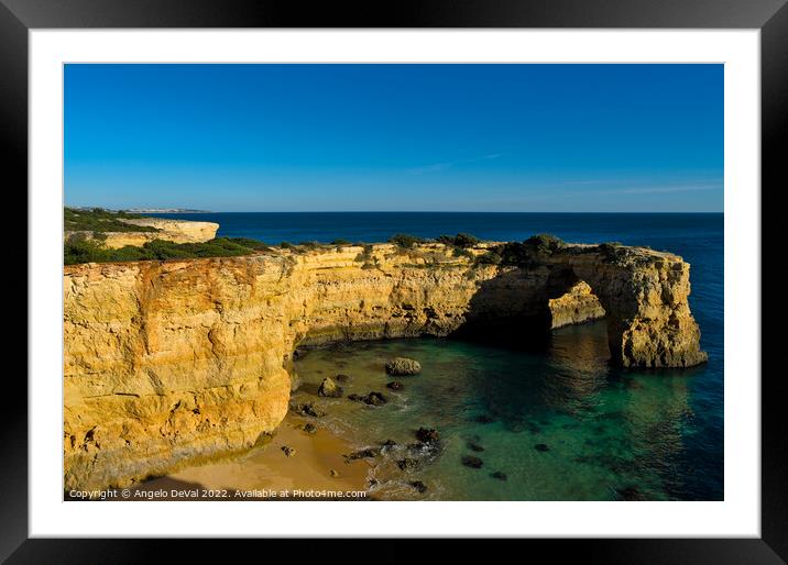 Arch of Albandeira Scenery. Algarve Framed Mounted Print by Angelo DeVal