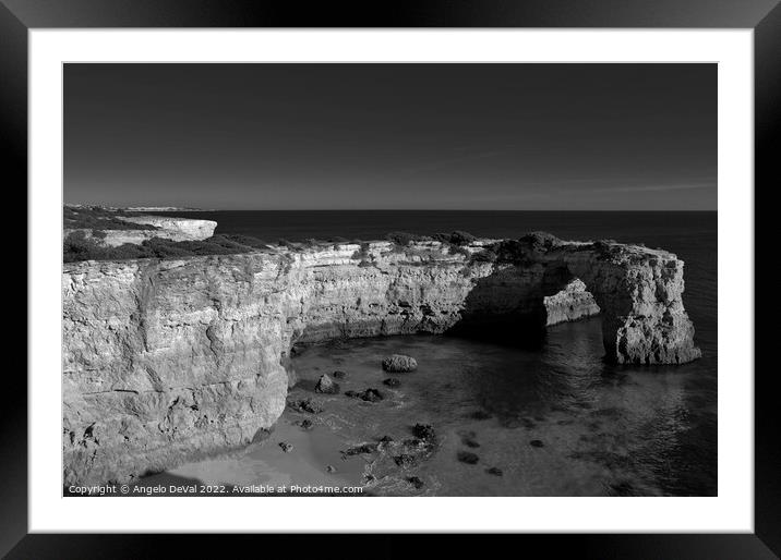 View of Cliff Arch in Albandeira Framed Mounted Print by Angelo DeVal