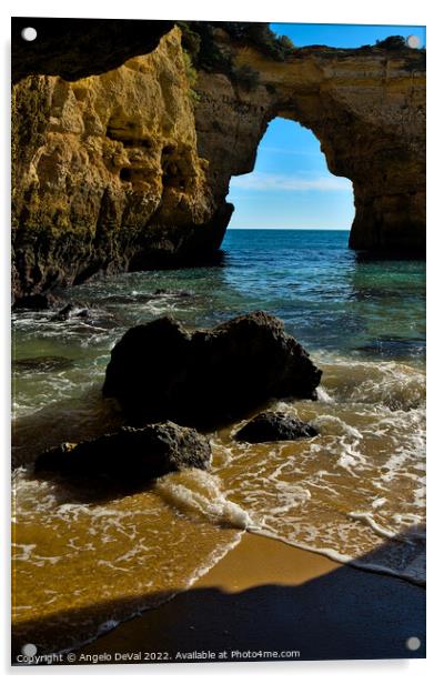 Rocky Arch in Albandeira beach Acrylic by Angelo DeVal