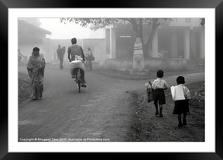 A Busy Morning Framed Mounted Print by Bhagwat Tavri