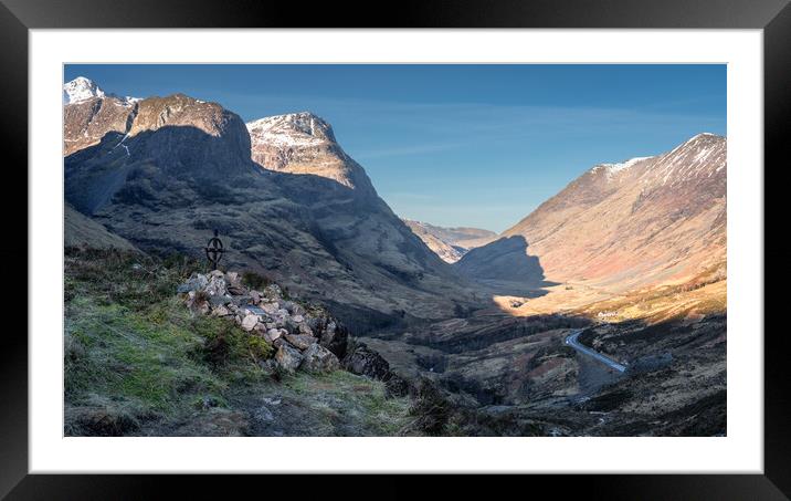 Glencoe valley from the Ralston Cairn  Framed Mounted Print by Anthony McGeever