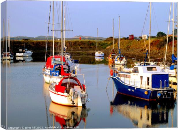 Harbour, Shell Island, Wales. Canvas Print by john hill