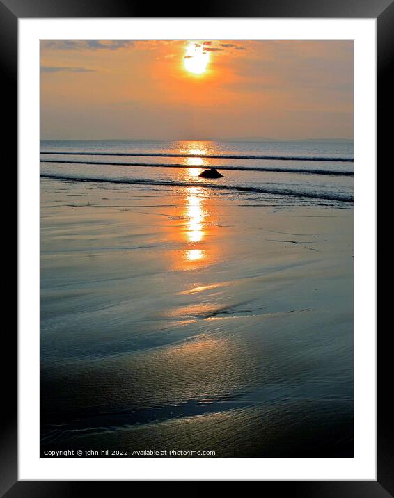 Sunset at Shell Island, Wales. Framed Mounted Print by john hill