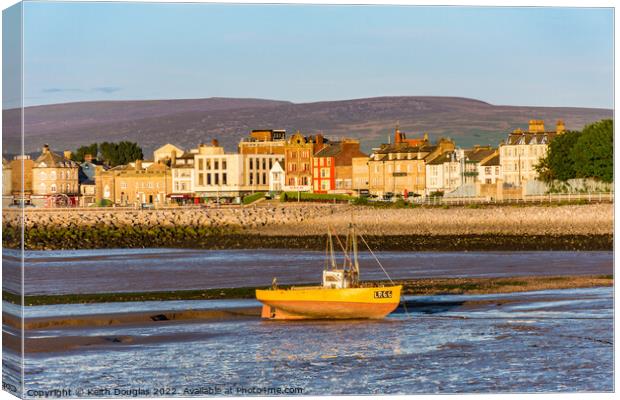 Morecambe Seafront and Fishing Boat Canvas Print by Keith Douglas