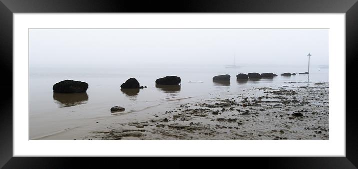 Moorings, freezing fog, West Mersea Framed Mounted Print by Gary Eason