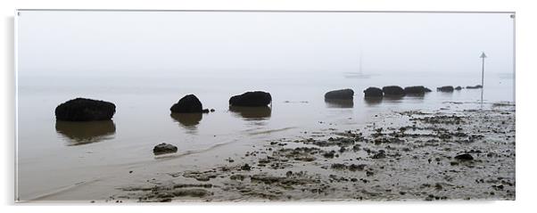 Moorings, freezing fog, West Mersea Acrylic by Gary Eason