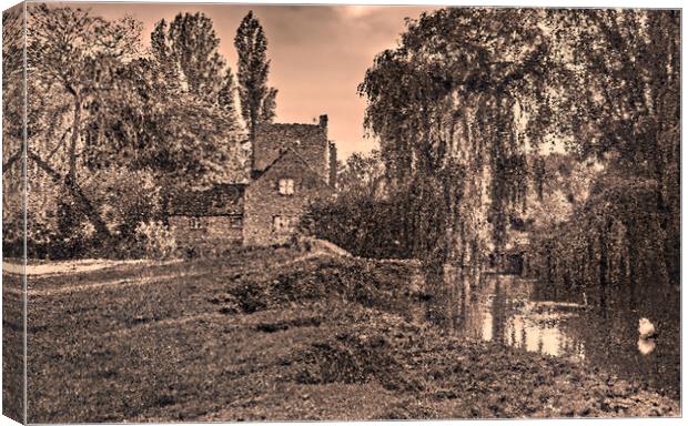 Ripple and sepia effect of The Roundhouse Canvas Print by Joyce Storey