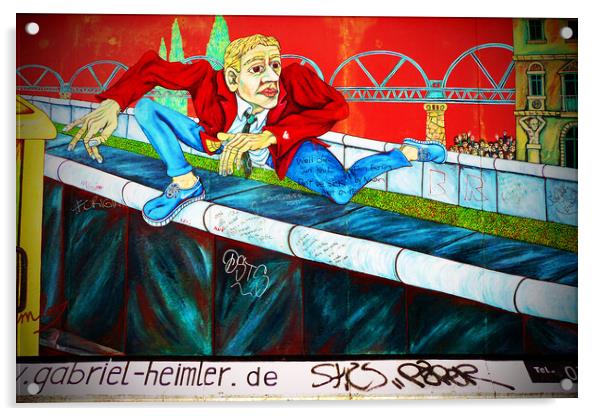 Vibrant Graffiti on Berlin Wall Acrylic by Andy Evans Photos