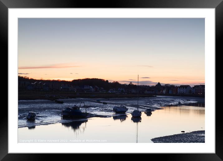 Sunset at Wivenhoe Framed Mounted Print by Elaine Hayward
