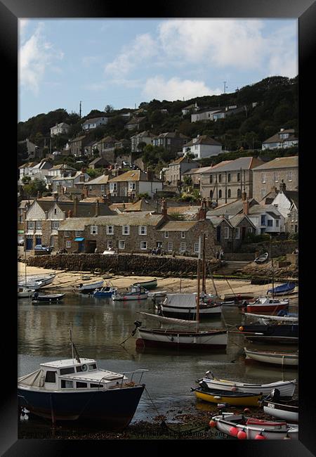 Mousehole Harbour. Framed Print by Linsey Williams