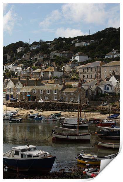 Mousehole Harbour. Print by Linsey Williams