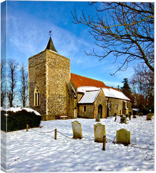 St Michael, Stratton St Michael Canvas Print by Darren Burroughs