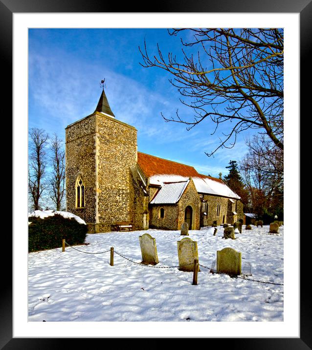 St Michael, Stratton St Michael Framed Mounted Print by Darren Burroughs