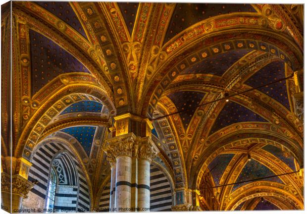 Gold interior of Siena Cathedral, Tuscany Italy Canvas Print by Maggie Bajada