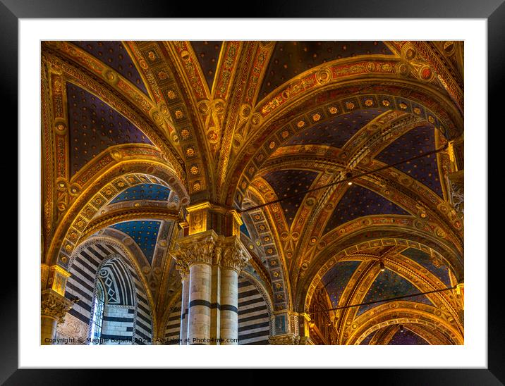 Gold interior of Siena Cathedral, Tuscany Italy Framed Mounted Print by Maggie Bajada