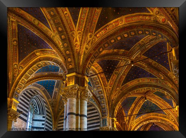 Gold interior of Siena Cathedral, Tuscany Italy Framed Print by Maggie Bajada