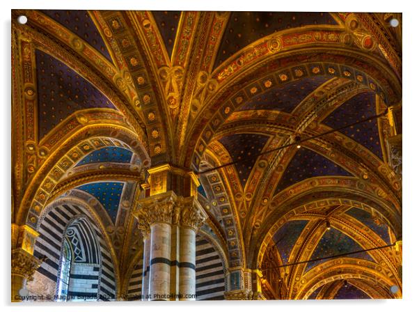 Gold interior of Siena Cathedral, Tuscany Italy Acrylic by Maggie Bajada
