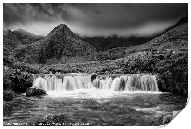 Calm before the storm, Fairy Pools. No.2, B&W Print by Phill Thornton