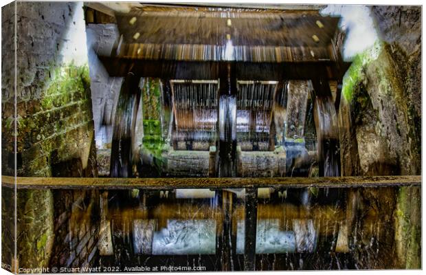 Water Wheel in Action Canvas Print by Stuart Wyatt