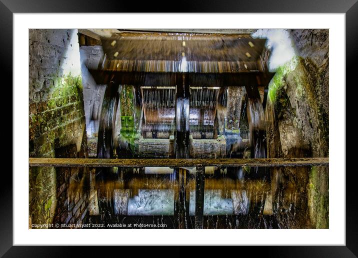 Water Wheel in Action Framed Mounted Print by Stuart Wyatt