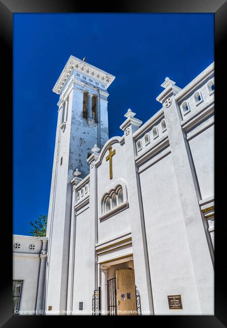 White Santa Cruz Catholic Church Tucson Arizona Framed Print by William Perry