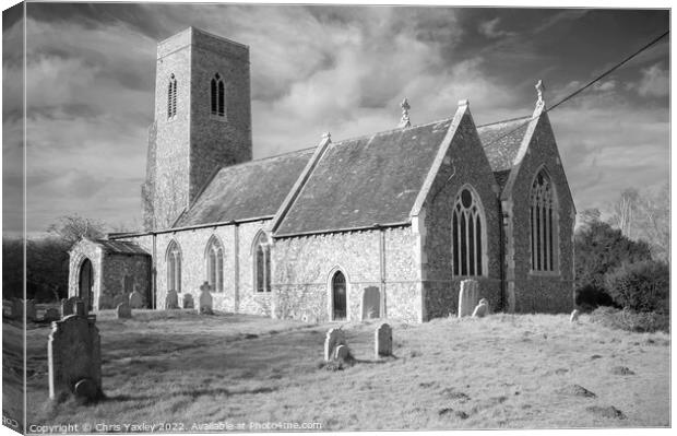 Historic church in rural Norfolk Canvas Print by Chris Yaxley