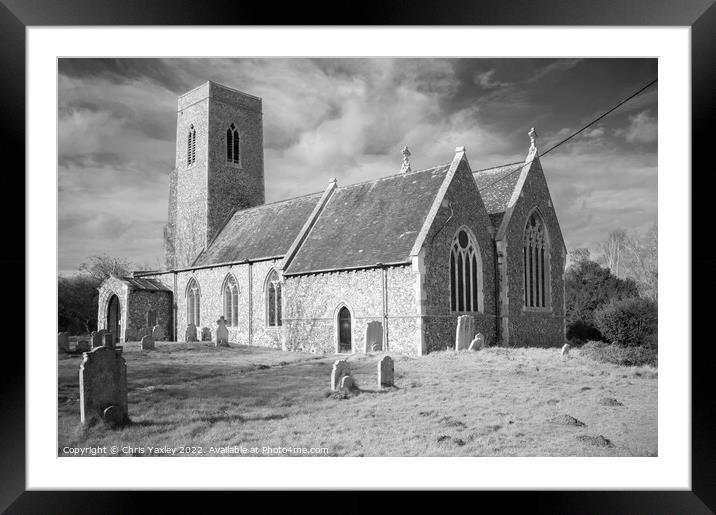 Historic church in rural Norfolk Framed Mounted Print by Chris Yaxley