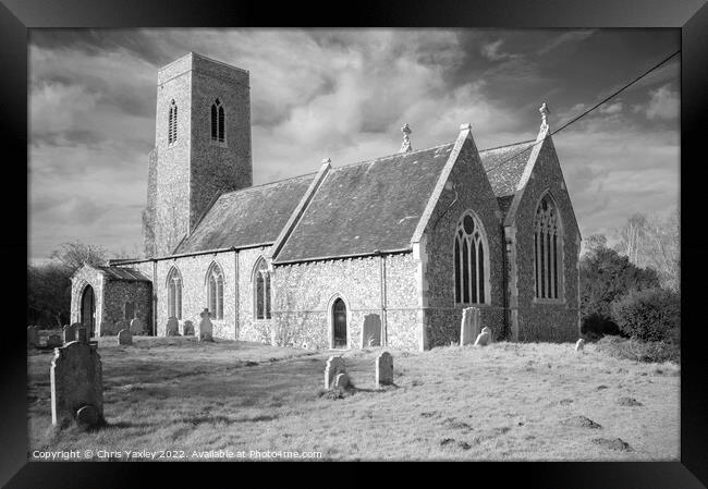Historic church in rural Norfolk Framed Print by Chris Yaxley