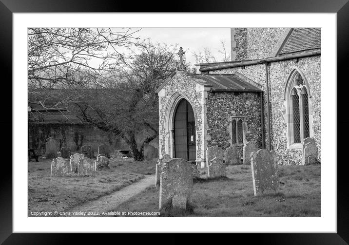 Entrance to an old and historic church in rural Norfolk Framed Mounted Print by Chris Yaxley