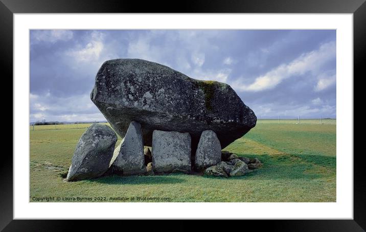 Neolithic Dolmen, Co. Carlow, Ireland Framed Mounted Print by Laura Byrnes