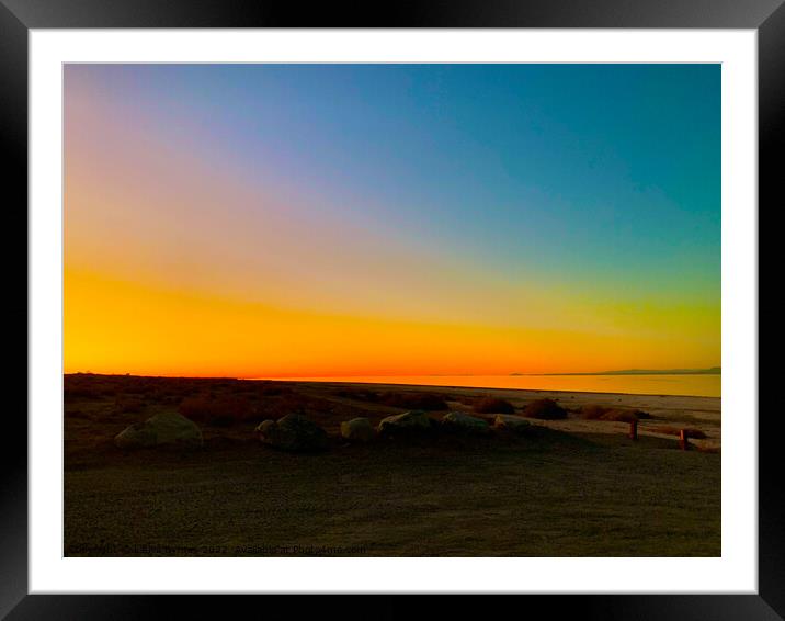 Salton Sea Sunrise, October 2021 Framed Mounted Print by Laura Byrnes