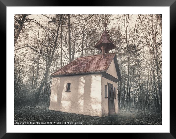 Romantic chapel in the woods Framed Mounted Print by Ingo Menhard