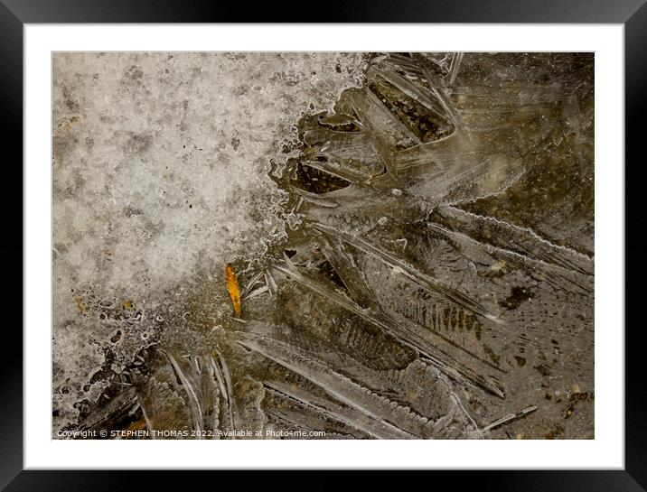 Spring Melt/Freeze Abstract Framed Mounted Print by STEPHEN THOMAS
