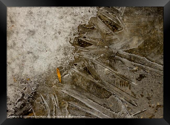 Spring Melt/Freeze Abstract Framed Print by STEPHEN THOMAS