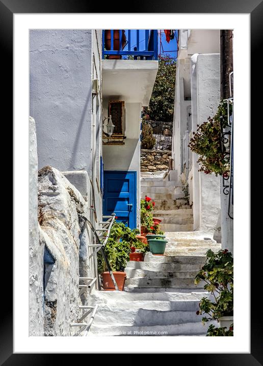 Typical house in Chora, Mykonos, Greece Framed Mounted Print by Kevin Hellon
